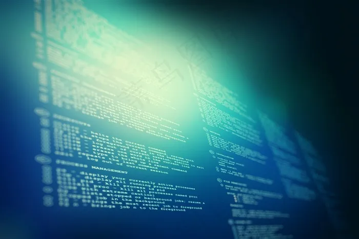 蓝色渐变发光字母代码科技背景高清图片