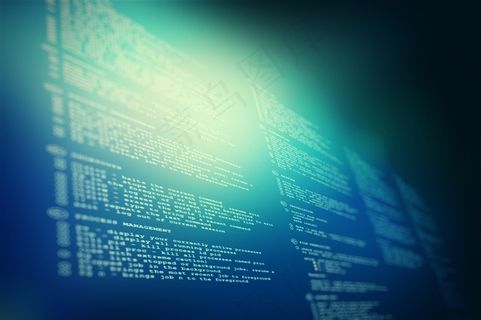 蓝色渐变发光字母代码科技背景高清图片