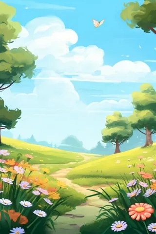 草地音乐天空可爱背景