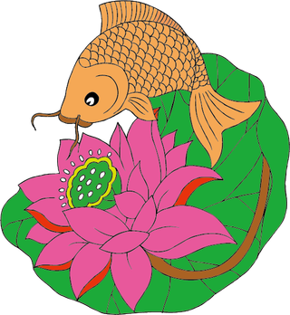 中国吉祥图免扣元素矢量图锦鲤