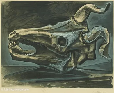 毕加索牛头骨架时尚装饰画 毕加索牛头骨架时尚装饰画