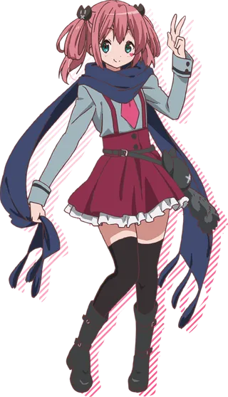 围巾辫子女孩卡通简笔