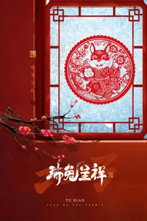 简洁大气兔年新春喜庆海报