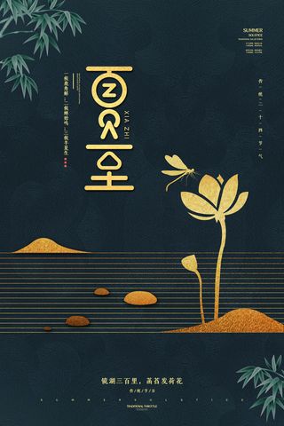 创意简约夏季夏至海报