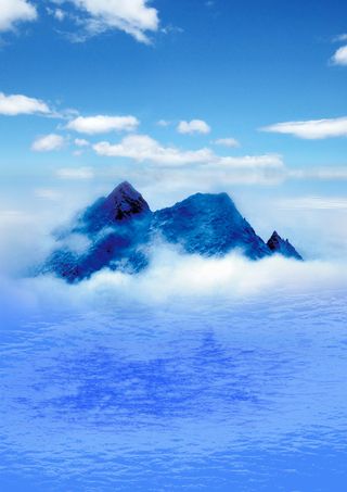 仙山云雾缭绕仙境背景图