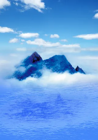 仙山云雾缭绕仙境背景图