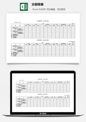 分部报表excel模板预览图