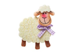 复活节微笑着白色的绵羊