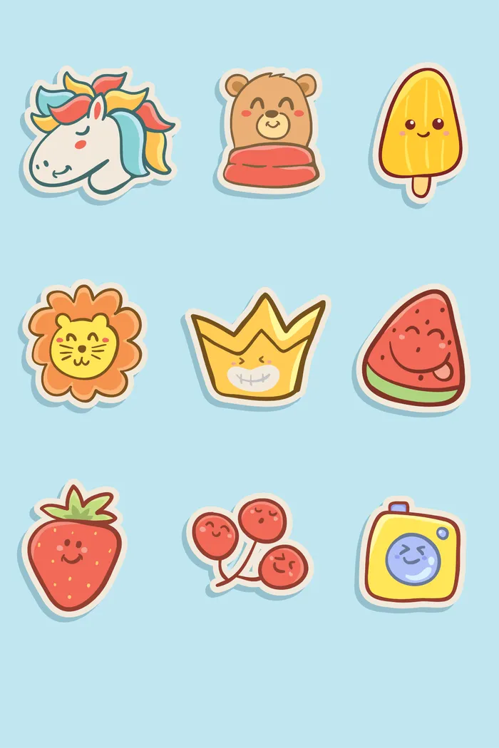 矢量趣味拟人化图像ai矢量模版下载