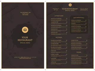 设计英文食物菜单素材