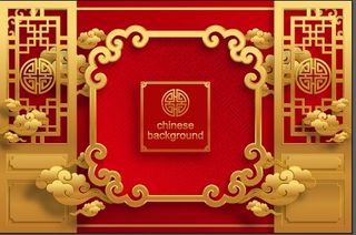 新年红色飞云装饰