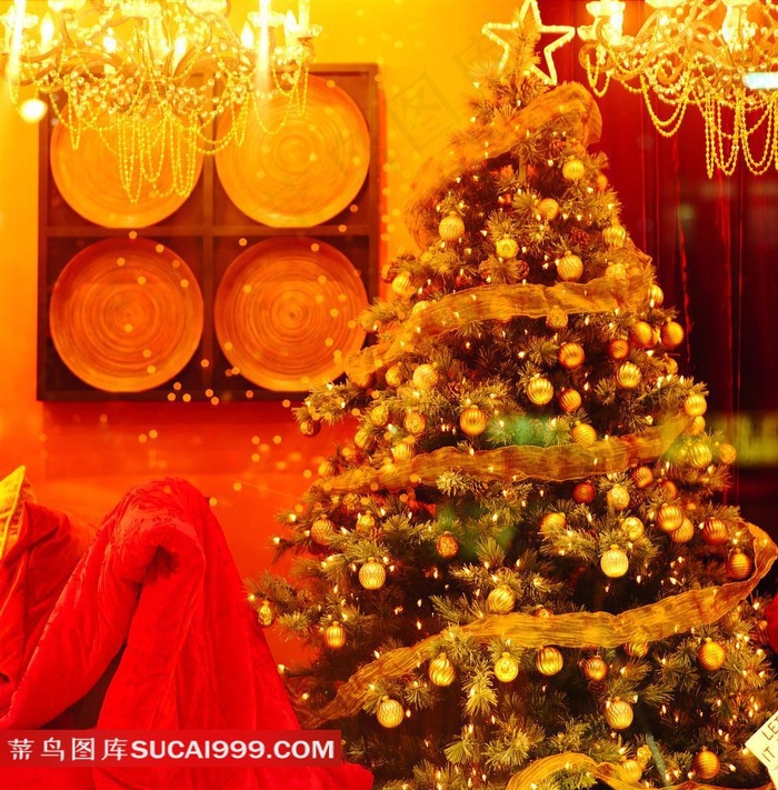 金色圣诞树素材