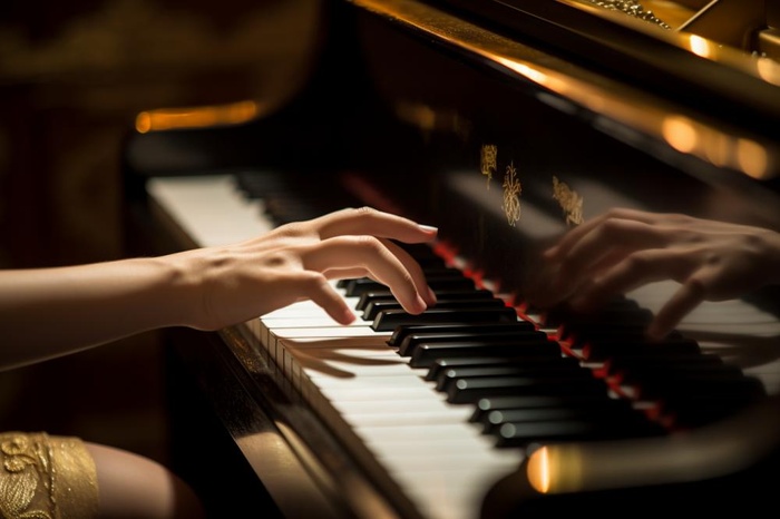 钢琴演奏场景摄影背景