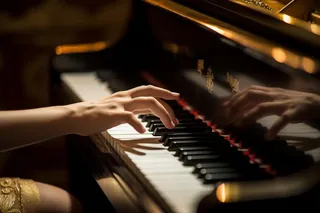 钢琴演奏场景摄影背景