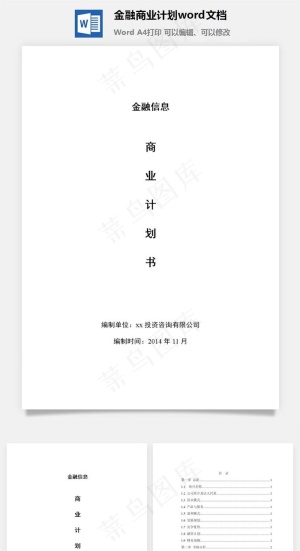 金融商业计划word文档