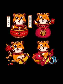 设计创造老虎虎年新年素材