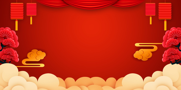 2022虎年新年春节卡通模板喜庆节日背景