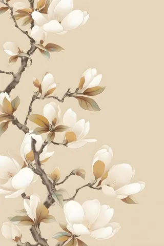 花朵白色国风简约背景