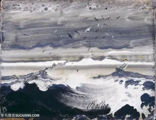 彼得 · 巴尔克 · 波涛汹涌的大海手绘插画