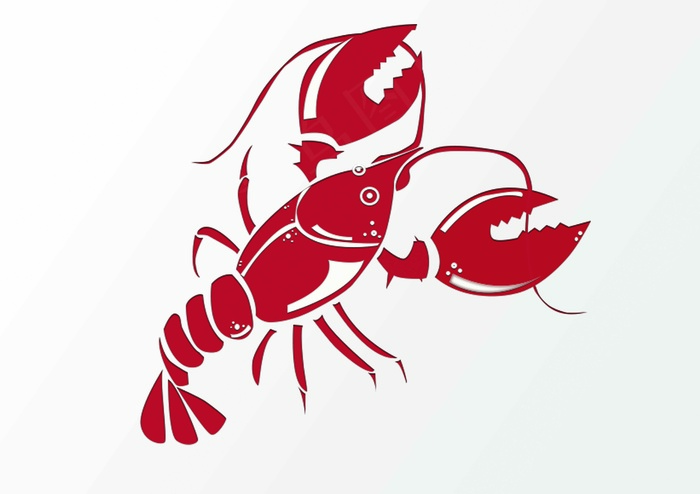 小龙虾剪纸 剪纸风元素