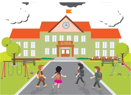 绿色校园卡通人物少儿兴趣班