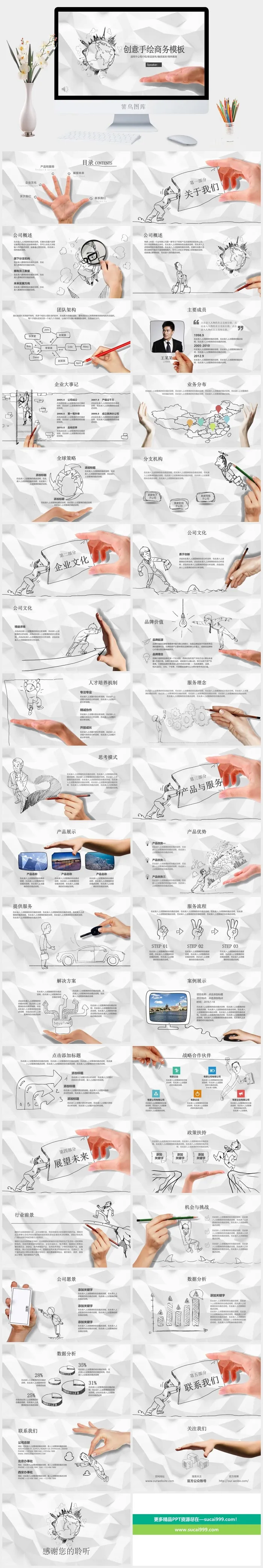 简约小清新风PPT模板