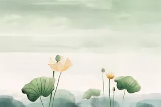 简约水墨绿色国风背景