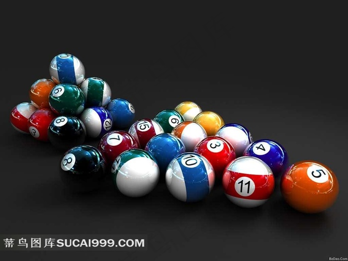 立体彩色台球