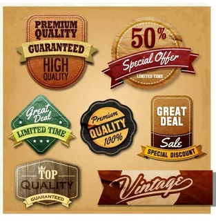 免抠豪华标签标贴