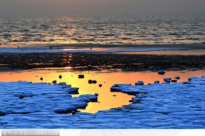 秦皇岛冬海夕阳
