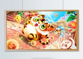 虎年插画海报