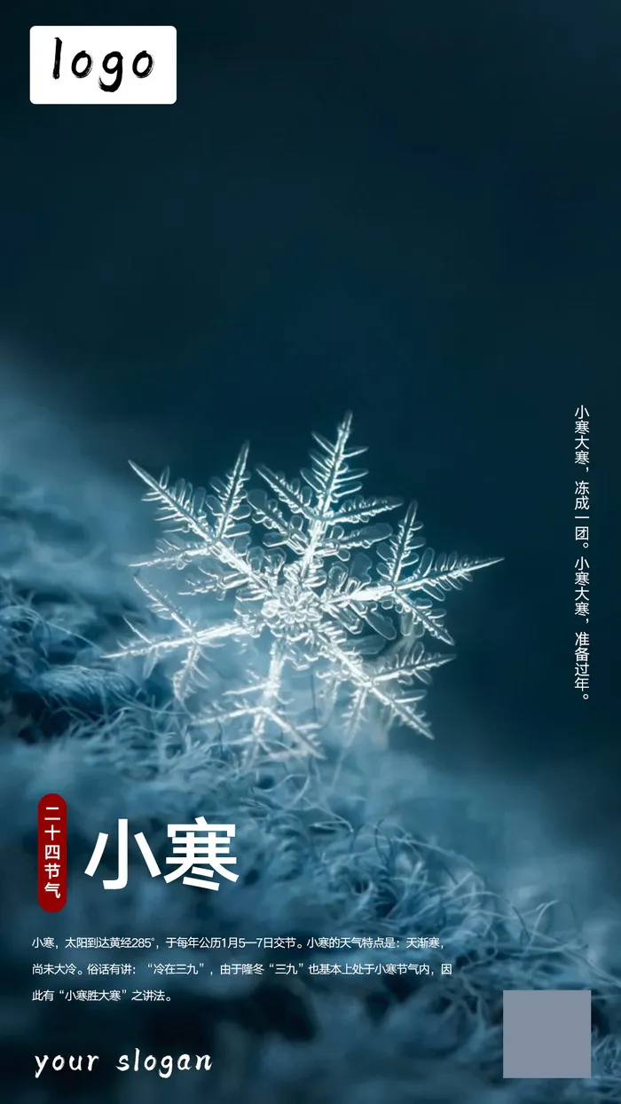 小寒节气海报psd模版下载