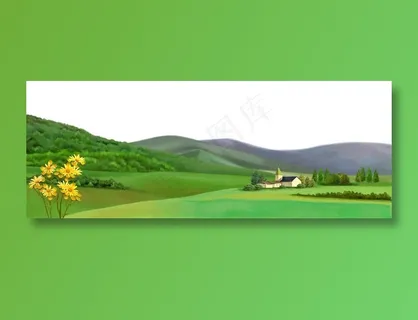 卡通草原风光