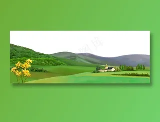 卡通草原风光