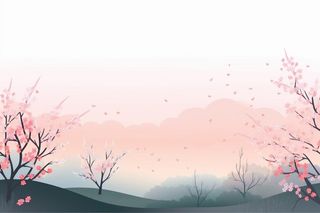桃花水墨背景图