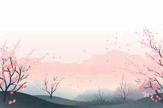 桃花水墨背景图