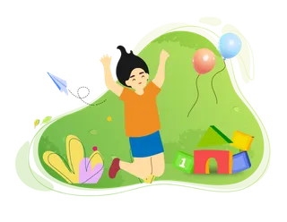 六一儿童节欢度六一矢量插画元素