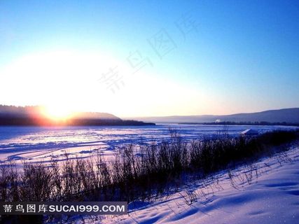 黑龙江漠河雪景素材