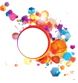 方形喷彩几何图