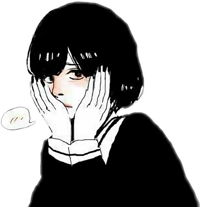 女孩害羞素材卡通简笔人物素材