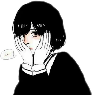 女孩害羞素材卡通简笔人物素材