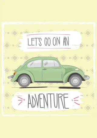 小清新可爱甲虫汽车甲虫