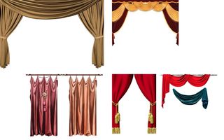 窗帘元素素材