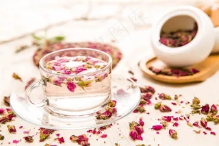 玫瑰茶饼茶水摄影