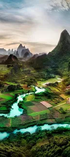 俯视角下的田园风景