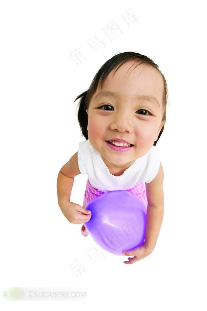 拿气球的女孩素材