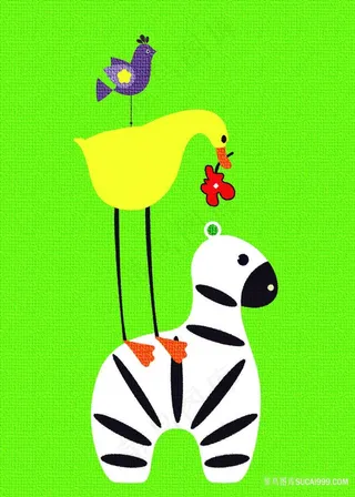 黄鸭子唯美艺术插画