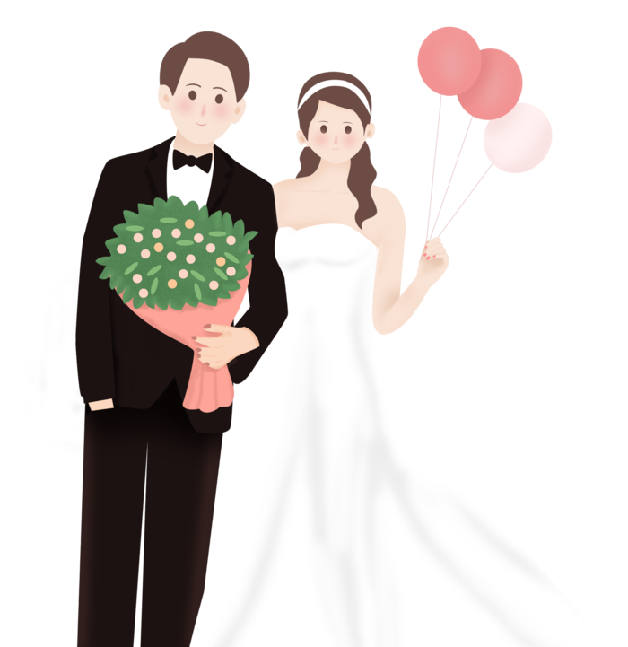 婚纱卡通人物婚礼白纱结婚婚纱摄影手绘