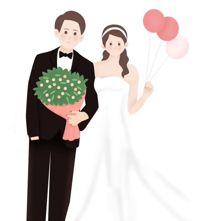 婚纱卡通人物婚礼白纱结婚婚纱摄影手绘