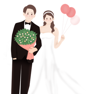 婚纱卡通人物婚礼白纱结婚婚纱摄影手绘